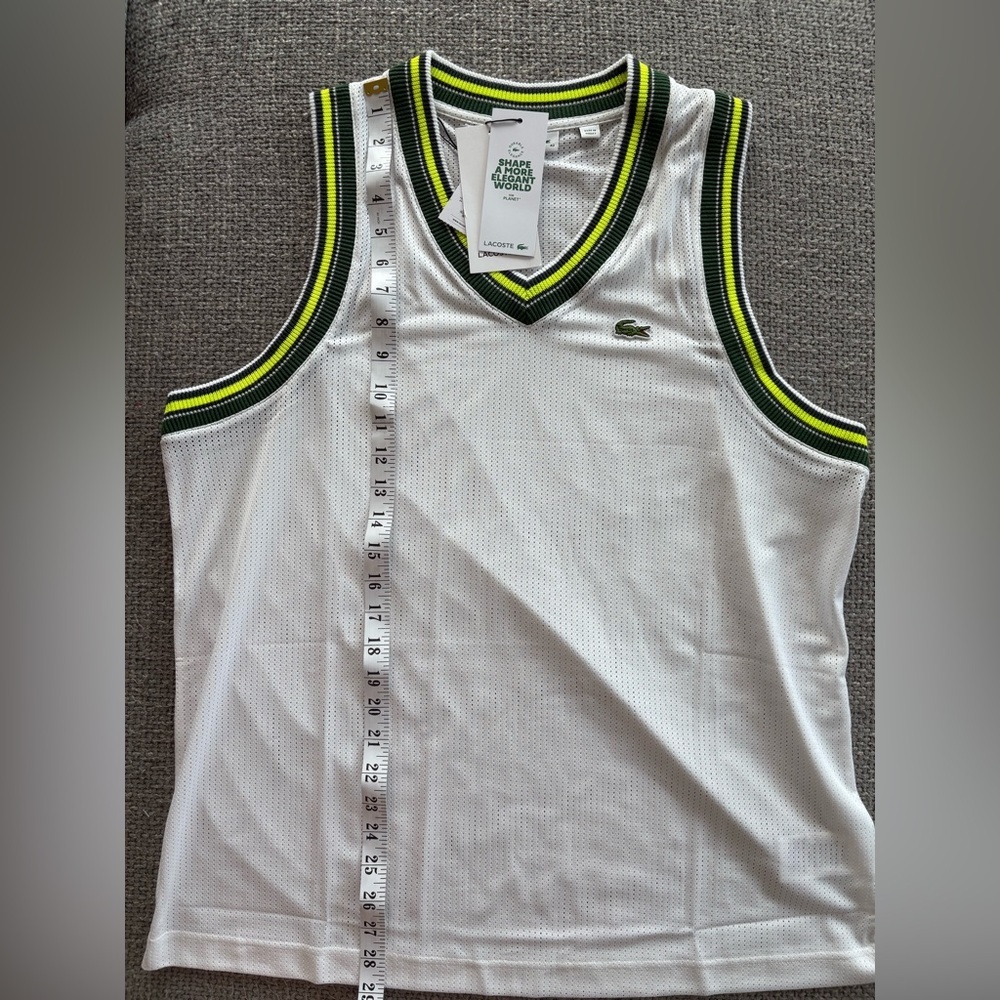 Lacoste Women’s Mesh V-Neck Tank Top | Size 42 (L) | NWT - Picture 13 of 15